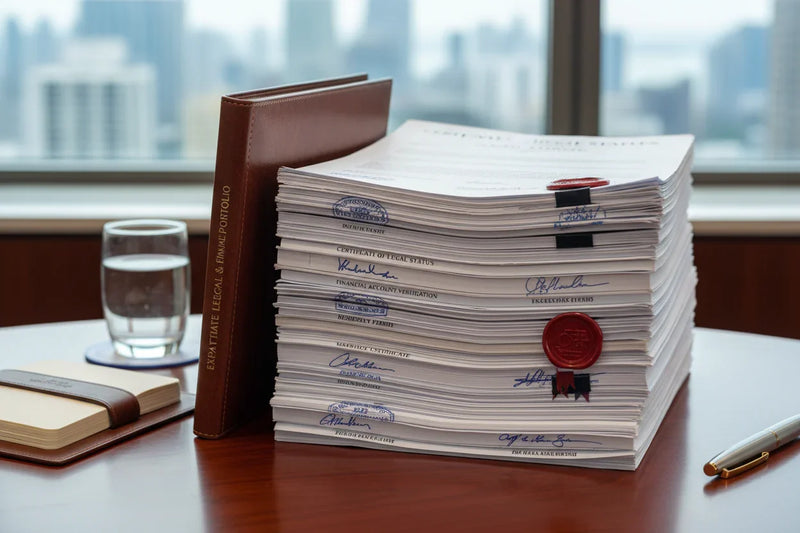 Stack of certified documents